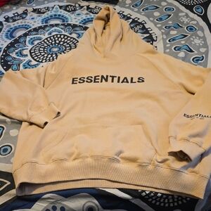 Essentials Beige Hoodie for Men oversized/ Size Large